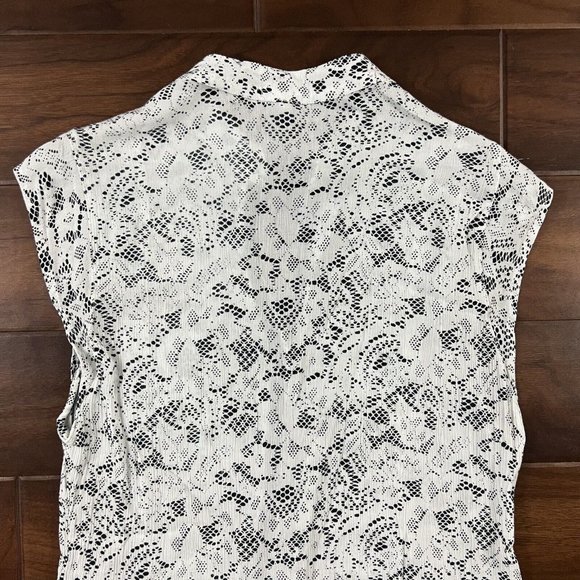 Poupette St. Barth Size Small White Black Pattern Heni Tassel Mini Dress - Picture 9 of 13